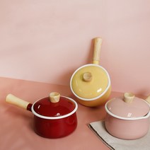 에지리 법랑 냄비 15cm 짜장 라면냄비 범랑 밀크팬 인덕션 원형 이유식냄비, 애쉬핑크