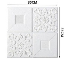 지붕방수시트 외벽방수 3D 천장 지붕 거품 방수 TV 배경 벽지 스티커, 1.white A - 1pcs
