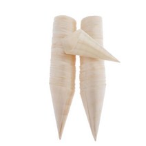 GHSHOP 애피타이저용 친환경 핑거 푸드 콘 100개 – 우드 콘 – 일회용 및 재활용 가능 – 100CT, 나무, 나무