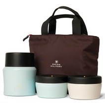 OKK 보온도시락 세트 350ml LSF890 스카이블루 반찬통2개+도시락가방 포함, 1개