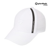 남성 펀칭 라인 포인트 캡모자 TMHCL2621-100, 0FR, WHITE