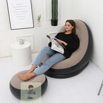 1인용_빈백_에어소파_원룸_테라스_에어쇼파(발판포함) AD7B, 에어쇼파 레드