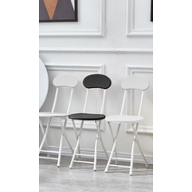 접이식 의자 보조 간이 등받이 사무용 가정용 카페 화장대 모던 인테리어, 화이트우드