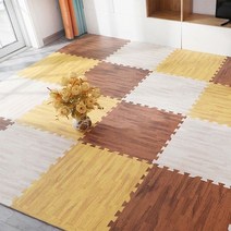 (가디언블루) EVA 우드패턴 조립매트 16개 1세트, 슈퍼만능보따리 아이보리