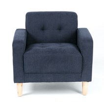 [20조한정 즉시할인쿠폰] 에보니아 모던 1인용쇼파 (인조가죽/패브릭), 패브릭 다크블루