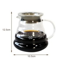 V60 커피 드리퍼 공유 냄비 세트 서버 소형 휴대용 투명 유리 수동 드립 필터 컵 브루잉 도구, Sharing Pot