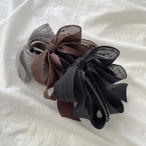 로맨틱모모 여름 바나나핀 시원한 포니테일 린넨마 리본바나나핀
