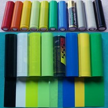 열수축튜브 자동차 전선 배선 투명 100/200/500pcs AA 배터리 PVC 열 수축 튜브 폭 23mm 길이 절연 필름 랩, 07 YELLOW_02 200pcs
