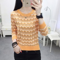 스트라이프 상의 펀칭니트 봄가을 계절 여성의류 줄무늬 얇은 숏 이너 셔츠 1076454750