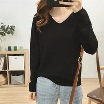 베러댓걸 여성용 무지 긴소매 소프트 베이직 긴팔 니트 브이넥