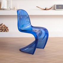 심플 모던 PC플라스틱 등받이 일체형 의자, 블루