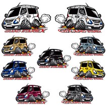 프리스타일 그랜드스타렉스 차량용 캐릭터 스티커 자동차캐릭터, 일반원단, 써니옐로우