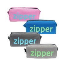 RON 학용품 오키 지퍼 로고 필통 봉제 빅사이즈 펜슬 케이스 파우치, 오키 지퍼로고필통(그레이)