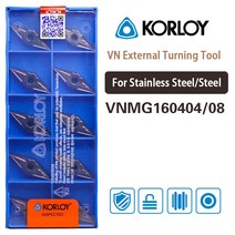Korloy 100 오리지널 VNMG HM 카바이드 인서트 외부 터닝 도구 CNC 선반, 07 VNMG160408-HM NC3120