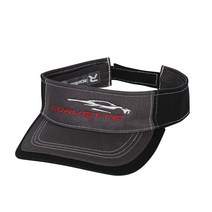 2020 Corvette Gesture Visor - C8 Next Generation Hat Red/Gray 126132, Black/Gray