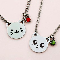 [이벤트탄생석] 써지컬스틸 캐릭터 미아방지목걸이(고양이 강아지), 유아용(34+3)