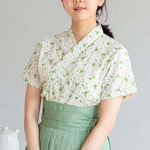 다래원 생활한복 송글꽃 그린 셔츠 저고리 개량 계량 퓨전 여성 여자 어른 졸업사진 한복