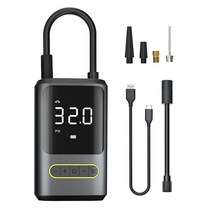 전동공기펌프 타이어 휴대용 전기 공기 펌프 다목적 150PSI 풍선 USB 유형-C 자전거 오토바이 자동차에 대, 01 Black