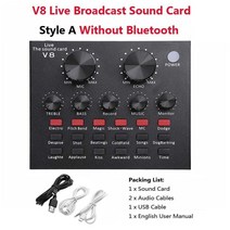 V8 사운드 카드 오디오 헤 드셋 마이크 웹캐스트 세트, 유형 디스페인