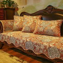앤틱 소파커버 덮개 쇼파패드 천갈이 방석 페이즐리 에스닉 럭셔리 매트 유럽식 레트로, 오렌지 웨이브