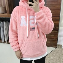 리턴옴므 남자 겨울 부드러운 양털 오버핏 후드티