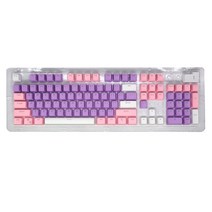 두꺼운 키 캡 PBT 염료 업그레이드 104 Keycap 설정 OEM 프로필 키 캡, Pink purple white