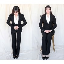 더웨이나인 도톰 여성 겨울 정장 세트 슬림핏