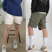 남자 반바지 카고 여름 밴딩 트윌 면 건빵 반바지