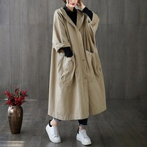 새로이 00D7BWWS 여성 캐주얼 트렌치코트 빅사이즈 봄 가을
