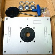알루미늄 라우터 테이블 인서트 플레이트 300x235x9.5mm 스틸 가이드 부싱 및 리프팅 도구 목재 라우터 조각 기계용, Set B