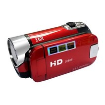 Vlog 카메라 1080P 풀 HD 16MP DV 캠코더 디지털 비디오 270 도 회전 스크린 16X 야간 촬영 줌, 1 Red EU plug, 1 CHINA