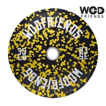 와드프렌즈 옐로우 플렉 올림픽 범퍼 플레이트 원판 35LB (2PCS), 엘로우