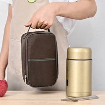 가벼운 냉온도시락가방 도시락보온팩 샐러드통 보온보냉, 브라운