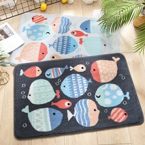 현관 바닥 매트 발털이 물고기 귀여워, 하트 80x120cm