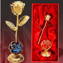 드림로즈 24K 금장미 비쥬화병set 금꽃, 레드받침