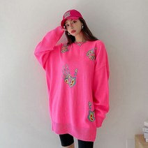 러블리감성 해은 오버핏 적외선 니트티셔츠
