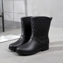 4컬러 퀄팅 패턴 베이직 여성 앵클 레인부츠 레인17여성장화 레인부츠 장마 비 우비, 240mm, 레드