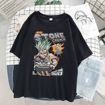 옴니뷰 Anime T-shirt men Graphic Cartoon Titan Attack Shingeki No Kyojin 티셔츠 하라주쿠 오버사이즈, 02 S9198-Black_02 S