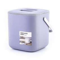 뚜껑이 있는 조리대 퇴비통 실내 음식 퇴비통 키퍼 용기, Gray