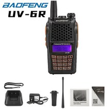 오키토키 워키토키 충전식 Baofeng UV-6R 워키 토키 듀얼 밴드 UV 6R 휴대용 CB 햄 라디오 Hnad UHF/VHF 양, 01 RED
