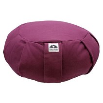 Waterglider International Zafu Crescent 미국 메밀 선체 충전재가 있는 명상 베개 인증된 유기농 면 그래스 그린, Plum