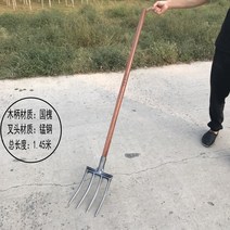 양파 마늘 고구마 수확기 관리기 감자 캐는 기계 탈피기, B 4치아표준나무손잡이스틸포크