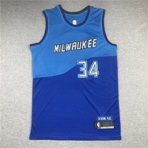 NBA 밀워키 벅스 34 블루 농구복상의 B233