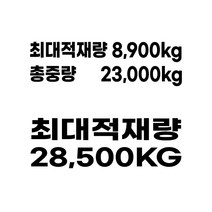 최대적재량 총중량 화물차 적제중량 자유문구 스티커, 25cm- 1줄, 검정, 1개