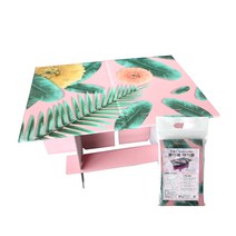 베리구즈 야외 피크닉 캠핑 휴대용 접이식 폴더블 미니 테이블, 폴더블테이블_핑크야자