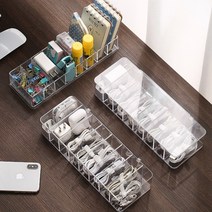 투명 칸막이 충전기 케이블 보관함 USB 스트랩 포함, 오픈형+스트랩10개