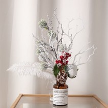 LED 스노우베리화병set 37cmR 크리스마스 장식 TRFAHM, 단품