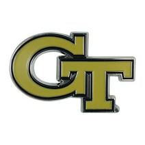 FANMATS 22240 Ole Miss Rebels 3D 컬러 메탈 엠블럼 Diecut 팀 로고 자동 엠블럼, Georgia Tech Yellow Jackets