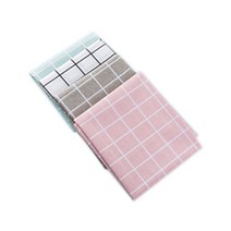 방수 PVC 감성 체크 테이블보, 화이트, 180 x 137 cm