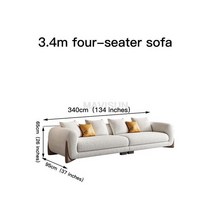 라왕합판테이블 원목수납함 우드테이블 라왕합판 단단한 목재 양털 벨벳 소파 이탈리아 미니멀리스트 소형 아파트 거실 모던 맞춤형 패브릭 화이트 러브시트 가구, 34m sofa